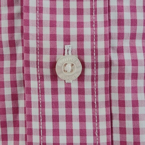 Brooks Brothers Madison Large Non-iron Magenta Check Long Sleeve Button Up Shirt - Picture 6 of 16